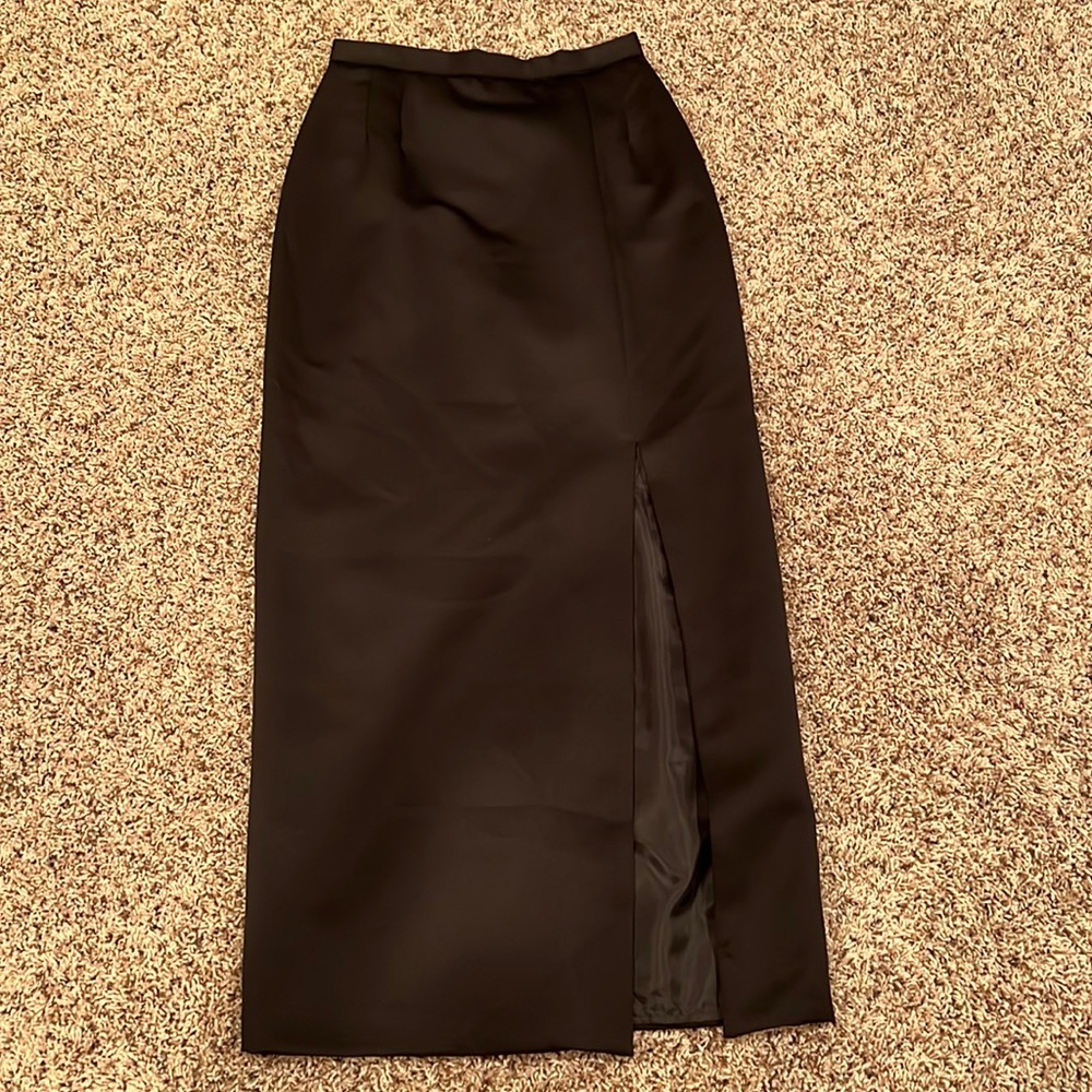 Satin Black Dress skirt